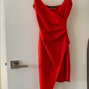 Red party dress